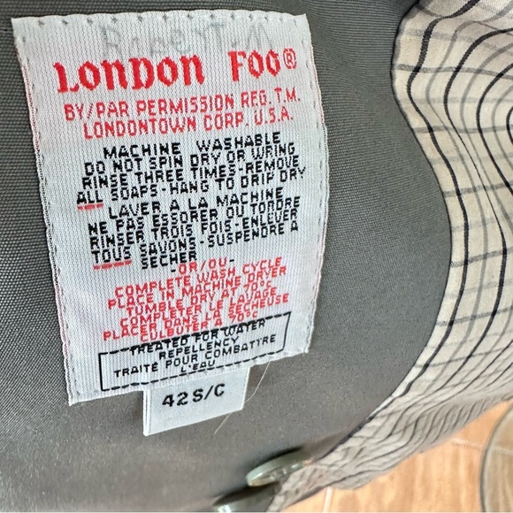 Oversized Vintage London Fog Boyfriend Trench Coat Jacket Grey Neutral - Picture 13 of 13